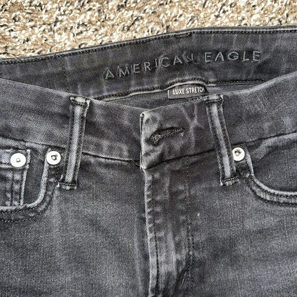 Black American Eagle Luxe Stretch High Rise Jeggings with Zipper detail - Picture 3 of 7